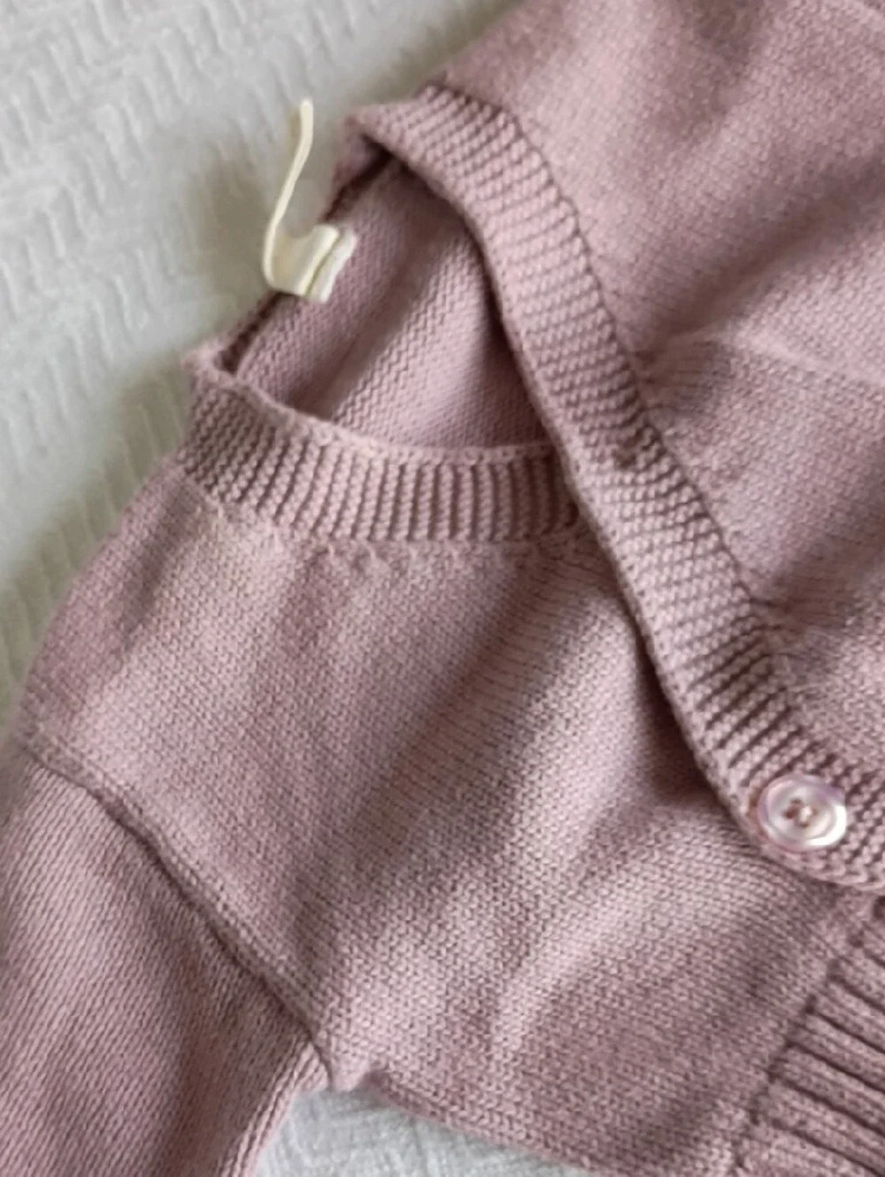 Folk Baby Cardigan in Dusty Mauve